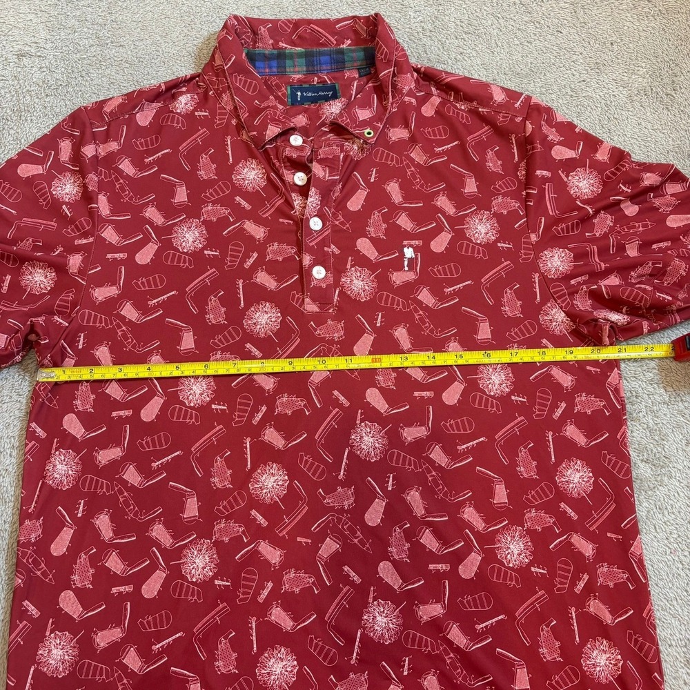 William Murray Golf Polo Shirt Men's M Red Blueprint Tartan Turmoil Performance‎ - Picture 7 of 10